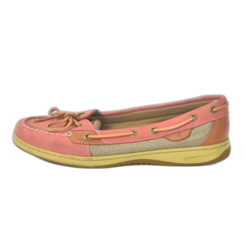 Sperry Womens Orange and Tan Topsiders / Moccassin Size 10